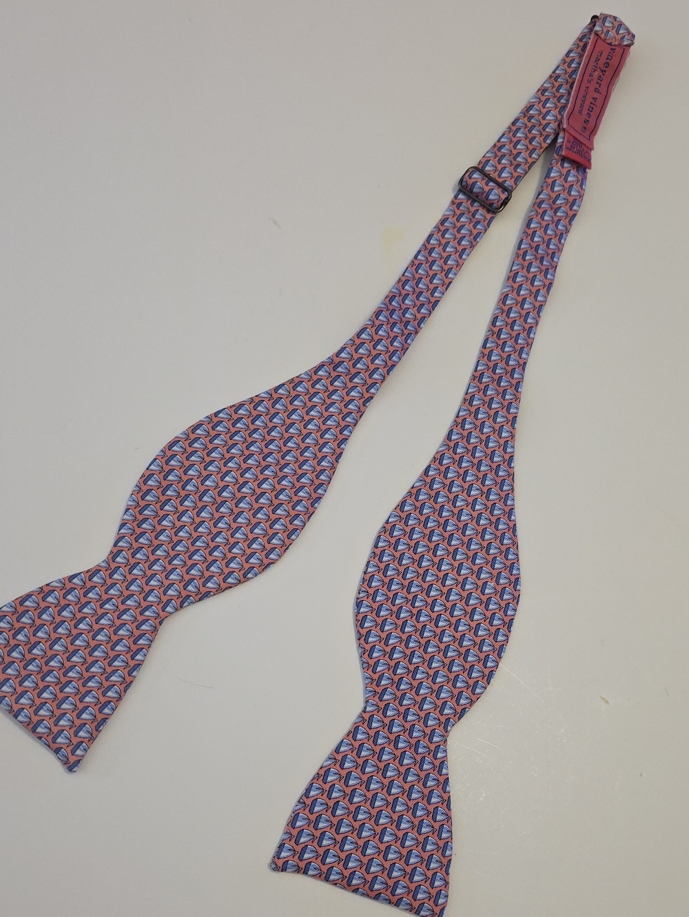 Vineyard Vines Pink & Blue Patterned Silk Self-Tie Bow Tie